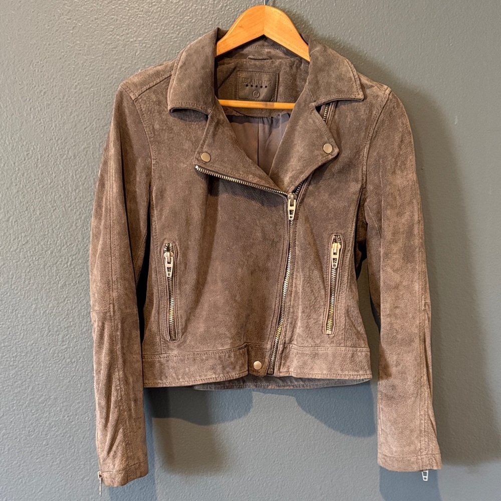 Blank NYC Grey Suede Leather Jacket